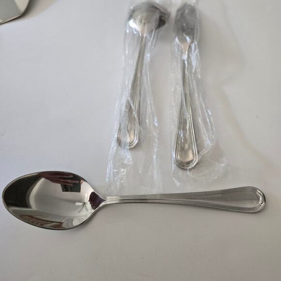 NOS Reed & Barton WOODBURY Butter Knife Sugar and Teaspoon Stainless Flatware - Picture 3 of 5